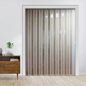 자바라 홀딩도어 자바라문 접이식문 칸막이문 투명 방염 커튼 홀겹미색우드
