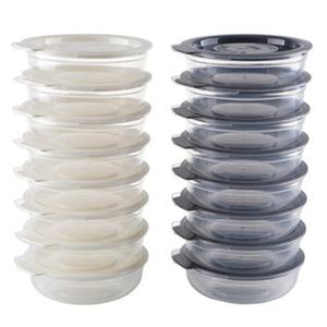 이지앤프리 이지쿡 패밀리 보관용기 홈세트 그레이8P+화이트8P, 450ml, 1세트