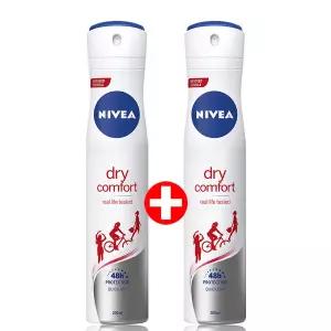 니베아 데오드란트 스프레이 드라이 컴포트 200ml X 2개  땀 냄새 억제 은은한 바디 향수 데오도란트