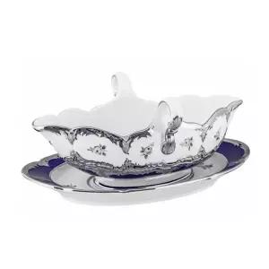 [마이센]비폼 플라워 플래티넘 그레이비 보트