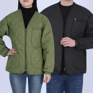 꽃중년 깔깔이 겨울 작업복 상의 솜 누빔 군인 얇은 경량 패딩 점퍼 방한 방상 내피 군용 군대 동계 방풍 돕바 빅사이즈