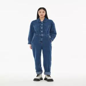 [LAP] AP1DO262 데님 통 일자 포켓 점프슈트