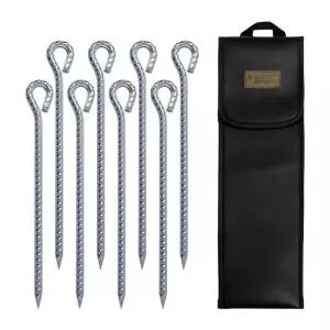 블랙벅 고강도 쇠말뚝 단조팩 40cmx8개 + 가죽팩가방 단조팩 캠핑팩세트 타프팩 캠핑팩 텐트팩 캠핑용품