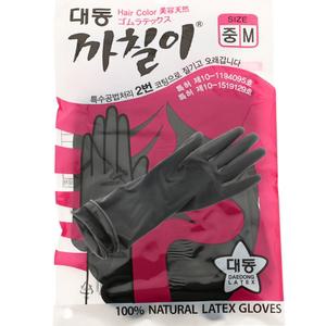 대동 까칠이 천연 라텍스장갑 미용장갑 블랙 중(M)