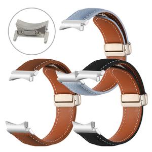 갤럭시워치7 6 5 프로 클래식 47mm 45 44 43 40 원터치 버튼 프리 디버클 D버클 천연 가죽 스트랩 자석 시계줄 밴드