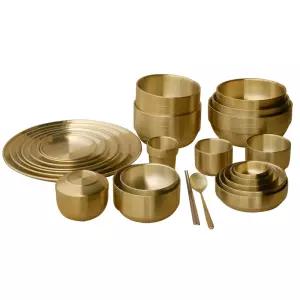 티타늄 그릇 / 스텐 밥그릇 국그릇 대접 수저 접시 냉면기 비빔기 물컵 탕기 면기 한식 업소용 식기 세트