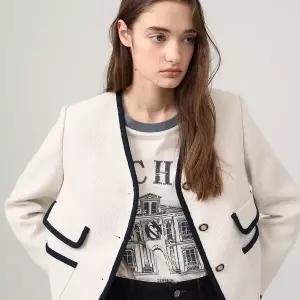 [온앤온](강남점)[정채연착용]브이넥 노카라 자켓 NEW5XJ281