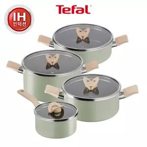 태팔 인덕션 블라썸 민트냄비 4종(편수18+양수20+양수24+전골24)