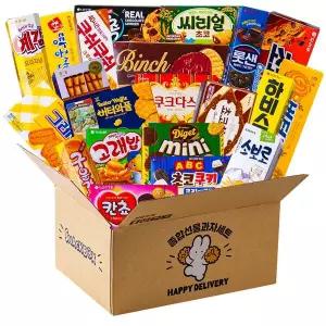 [해피딜리버리] 곽과자 21종 사무실간식세트 (총 1494g) 종합과자세트 간식박스 대용량 간식