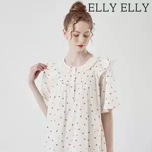 엘리엘리 홈웨어 로즈 반소매 원피스 부드러운 면잠옷