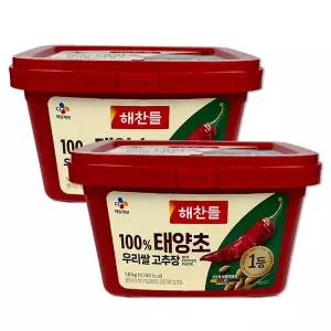 해찬들 100% 우리쌀 태양초고추장 1.8kg X 2개 보통매운맛 고추장