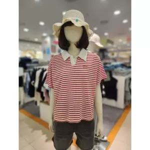 [소이] 주니어 세이브존01 여름 여아 5부 레드스트라이프 카라 티 24m3471 (S15788989)