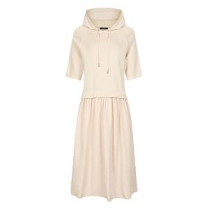 (레코브) 배색 후드 니트 반팔 원피스(LC31C5KO001X)