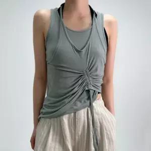 [끈조절ok/고퀄]제인 언발 레이어드 셔링나시 민소매 휴양지룩