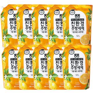 엘지생활건강 퐁퐁 오렌지향 친환경 주방세제 리필 1.2L 10개