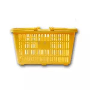 미니 노랑 쇼핑바구니 장바구니 수납 소쿠리/플라스틱/시장/바구니/휴대용/바스켓/과일/다용도/쇼핑/손잡이