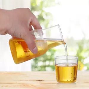 살림덕후 작은 사무실 컵 내열유리뚜껑 음료병 우유병 투명물통 냉장고유리물병