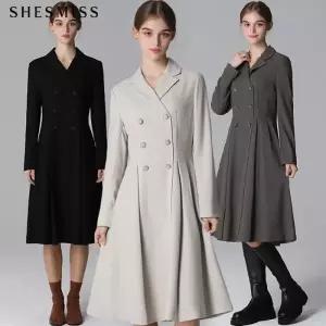 [쉬즈미스] 울 블렌디드 더블 버튼 플레어 원피스