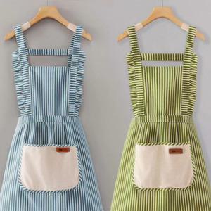 예쁜 타올 포켓 스트라이프 원피스 앞치마