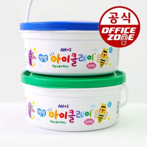 아모스 탱탱 아이클레이 400g 칼라 낱색 버킷 대용량 벌크형 버켓 요술 점토 찰흙 촉감 놀이 만들기 천사