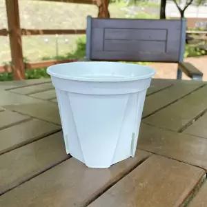 가네야 크림 슬릿 원형 화분 EU12.원예 이색 모종 실외 플라스틱 컵 포트.