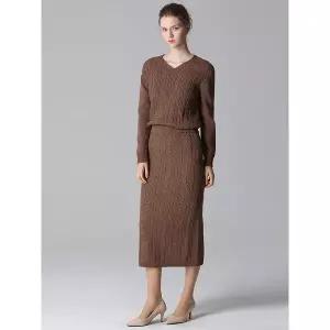 [르오트]울블렌딩 케이블 니트셋업 4종세트  풀오버+팬츠+스커트+베스트  사이즈 55 88까지_P374746647