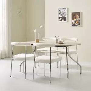 알토 15T 포세린 세라믹 타원 실버 4인용 식탁테이블 1600