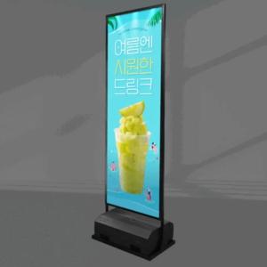 스탠드형 LED 배너거치대 입간판 조명용 물통포함 단면 라이트패널 철제배너