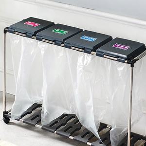 국산 4단 재활용 분리수거함 이동식 가정용 사무실 쓰레기 통 거치대