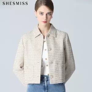 2SET [쉬즈미스(SHESMISS)] 기품있는 카라넥 트위드 재킷+스커트 2종세트 (택가