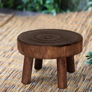 화분 꽃병 원목 받침대 인테리어 스툴 정리 진열대 거치대 브라운 14cm