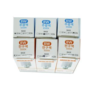 LED 미니전구 콘램프 미니크립톤 8W E14 E17 E26 콘벌브 주광색 전구색