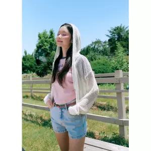 [롯데백화점]랩 그물 후드 니트 버튼 가디건(AQ2KG424)