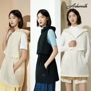 애시워스  최신상 여성 우븐 포켓 베스트