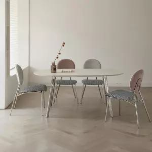 바모스 타원 세라믹 실버 식탁 테이블 4인용 1600