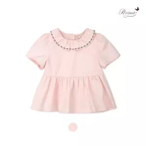 [레노마키즈]페리미츠 여아 자수프릴블라우스 초등 키즈 반팔블라우스(P2521