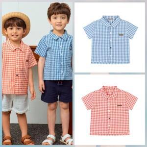 토토헤로스 HC22 트로이 체크 셔츠 아동 반팔 셔츠 12432105011