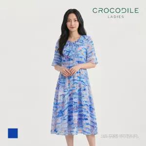 [크로커다일레이디] 프릴 넥 쉬폰 원피스_CLCMOP116