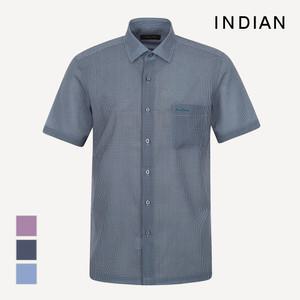[INDIAN] 솔리드 라이크 프린트 반팔 셔츠_MITNS4M2411