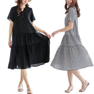 [제니유] 여름 여성 아이스 인견 캉캉 반팔 쿨링 원피스 빅사이즈