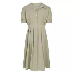 () 카라 플리츠 반팔 원피스(LC61C7OP531A)