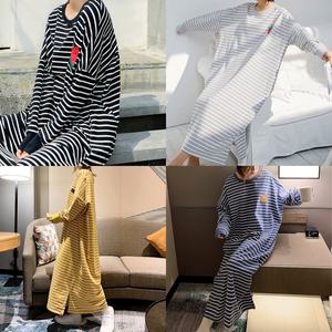 빅사이즈 여성 긴팔 롱원피스 봄 가을 간절기 오버핏 루즈핏 캐쥬얼 홈웨어 맨투맨 원피스