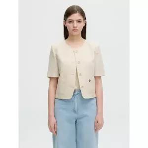 [롯데백화점]올리브데올리브 라운드넥 싱글 버튼 반팔 자켓 (OW5MJ360)