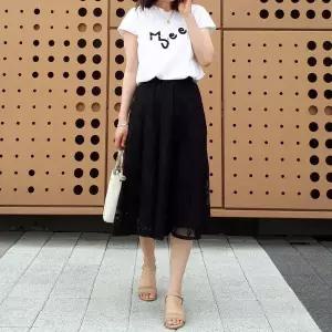 [하프클럽/]검정 블랙 정장 봄 여름 30대 미시 결혼식 하객룩 롱 치마 스커트