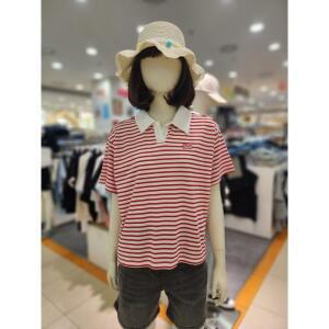 소이 주니어 세이브존01 여름 여아 5부 레드스트라이프 카라 티 24m3471