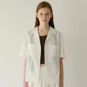 [롯데백화점]올리브데올리브 레이스 포인트 아일렛 반팔 셔츠 (OW5MB469)