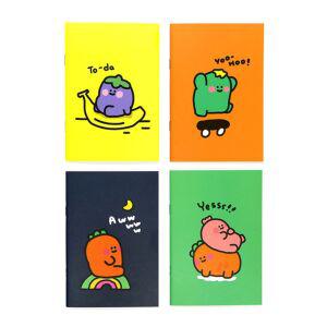 당근친구들 핸디수첩 4종X10개 혼합 미니 유선 노트 메모수첩 메모노트 제본노트 미니수첩 단체선물