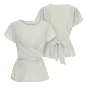 [롯데백화점]티뷰 백리본 크로스 블라우스_V5B-VBL055