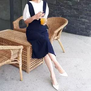 [하프클럽/]여름 롱 뷔스티에 원피스 인견 멜빵 66 77 88 30대 40대 나시 브이넥