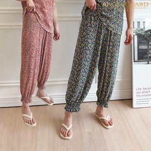 몸빼바지 여름 촌캉스룩 플라워팬츠 할미 플리츠 여성 쿨 할머니 꽃무늬 조거